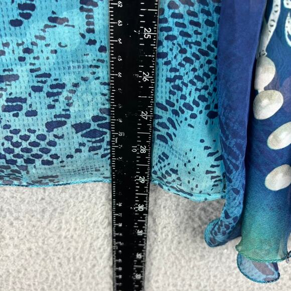 Aris A Silk Top Large Sheer Boho Artsy Gauzy Beaded Embellished Colorful USA - Picture 6 of 11